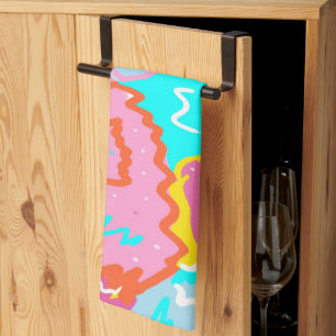Summer Poolside Vibes Abstract Print Tea Towel