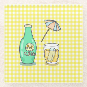 Summer Pop Soda Vibes - Cute Cartoon Drink Glass Coaster
