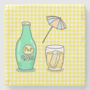 Summer Pop Soda Vibes - Cute Cartoon Drink Stone Coaster