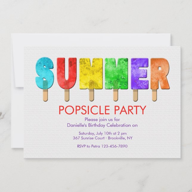 Summer Pops Invitations (Front)