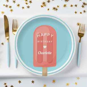 Summer Popsicle Kids Birthday Party Paper Plate