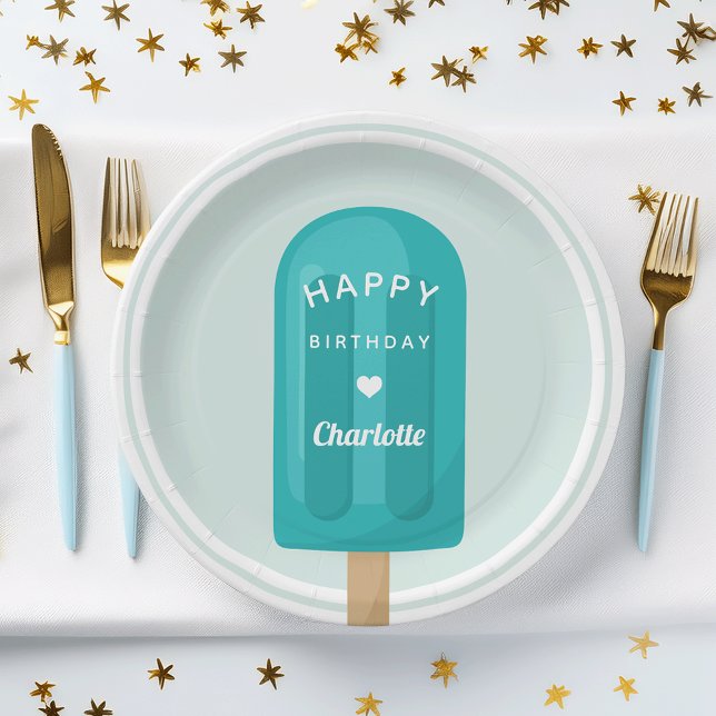 Summer Popsicle Kids Birthday Party Paper Plate (Creator Uploaded)