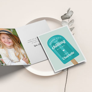 Summer Popsicle Kids Birthday Party Thank You Card