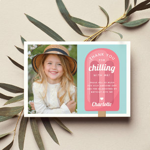 Summer Popsicle Kids Birthday Photo Thank You Card