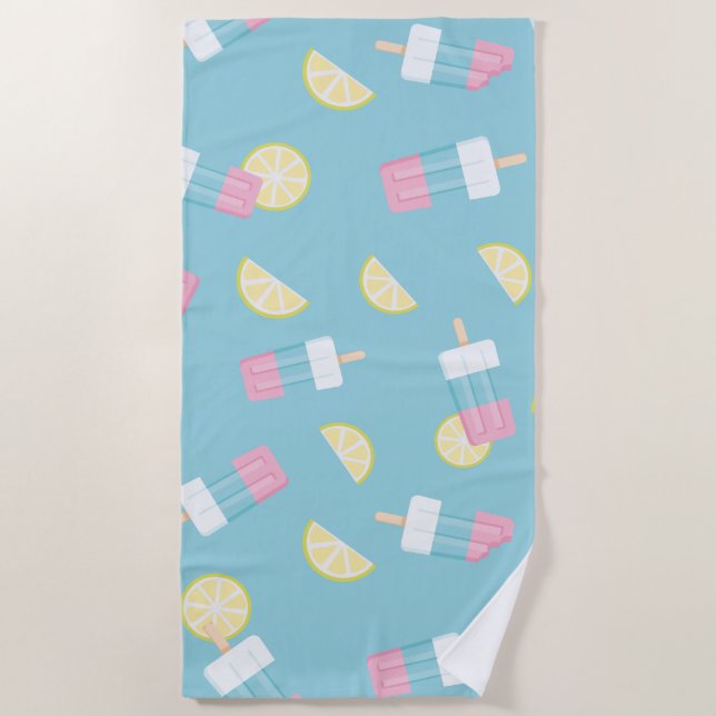 Summer Popsicle Lemon Beach Towel (Front)