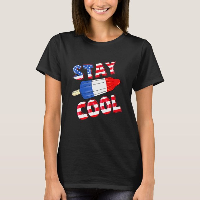 Summer Popsicle Stay Cool 4th Of July Bomb Retro 8 T-Shirt (Front)