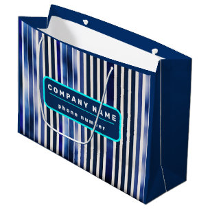 Summer Popular Navy Blue Boat Stripes Collection Large Gift Bag