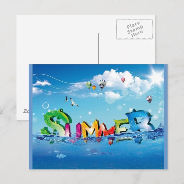 Summer Postcard (“Soak up the season — bright skies, bold vibes, endless fun.”)