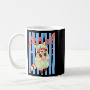 Summer Preppy Feral Racoon Pastel E Coffee Mug