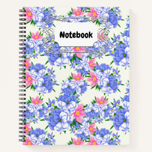 Summer Purple Pink Floral Garden Watercolor Notebook