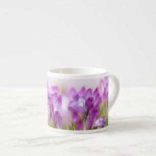 Summer Purple Wildflower Bone China Espresso Mugs