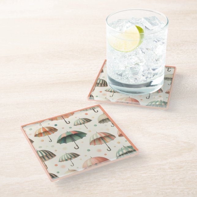 Summer Rain Glass Coaster (Angled)