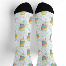 Summer Rainbow Popsicle and Teal Swirls