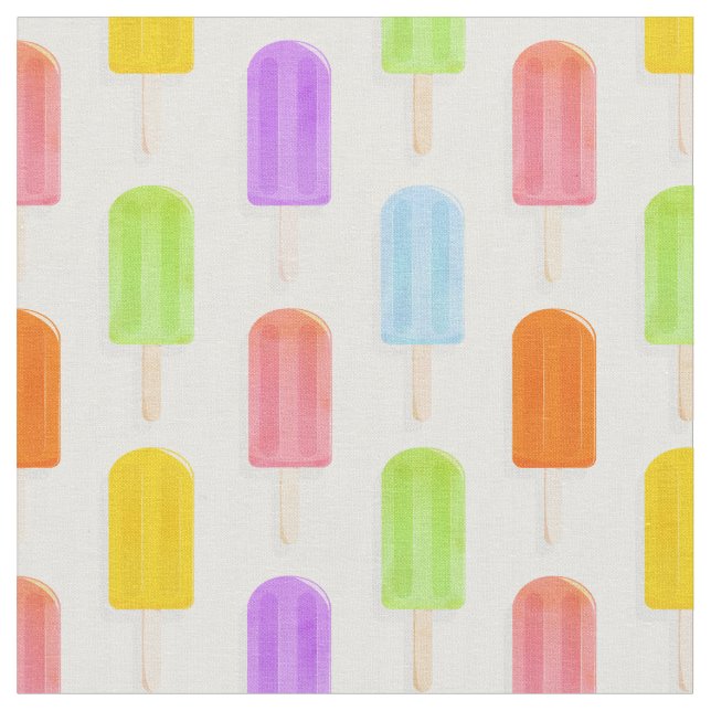 Summer Rainbow Popsicles Pattern Fabric (Close Up)