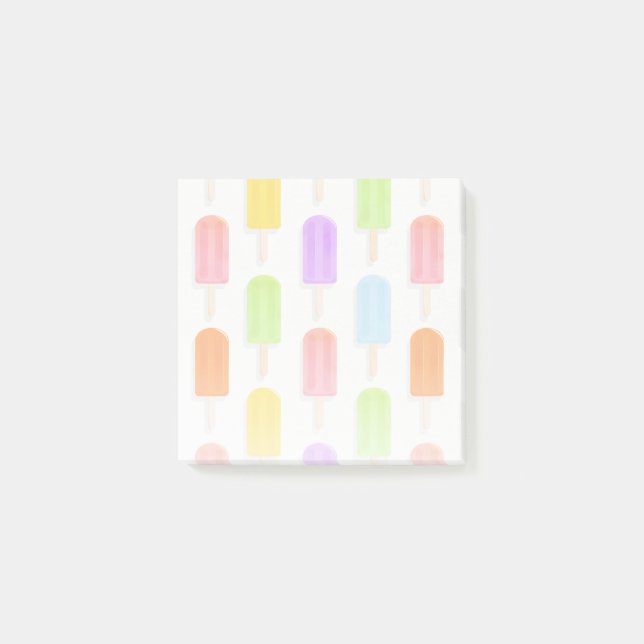 Summer Rainbow Popsicles Pattern Post-it Notes (Front)