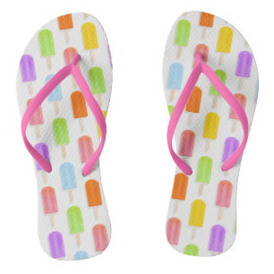 Summer Rainbow Popsicles Pattern Thongs