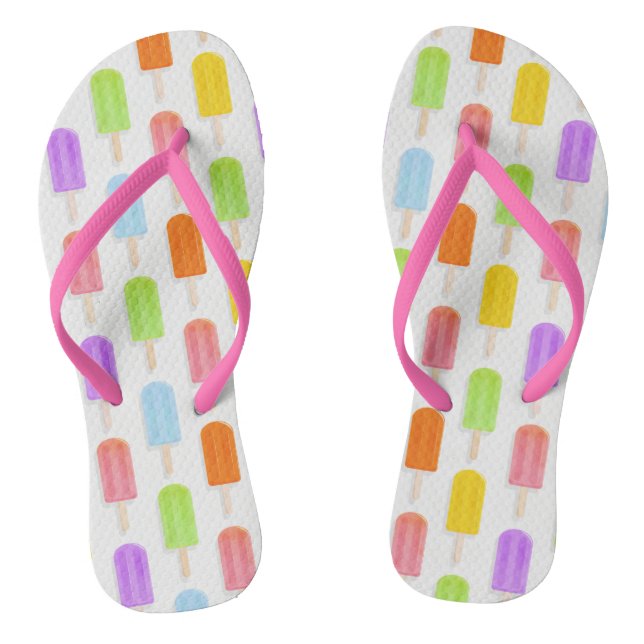 Summer Rainbow Popsicles Pattern Thongs (Footbed)