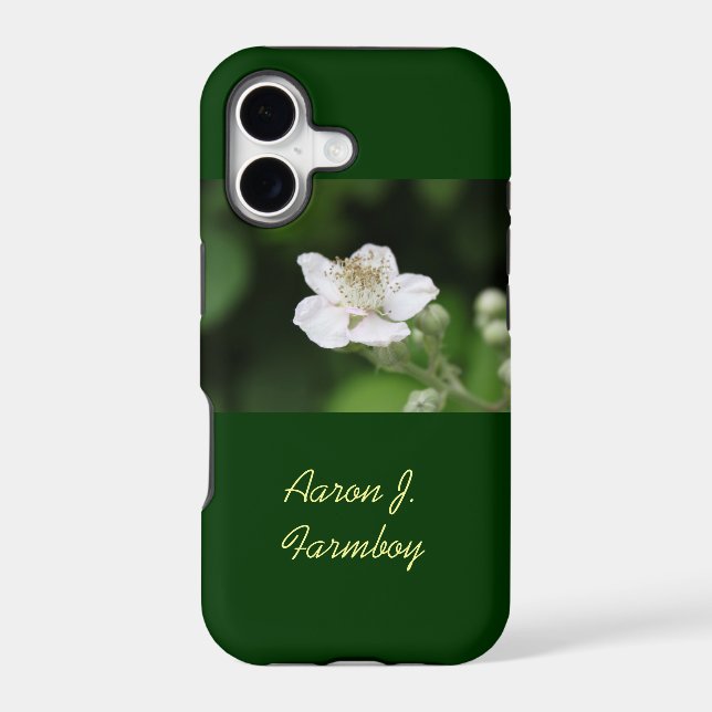 Summer raspberry flower green iPhone 5 case. (Back)