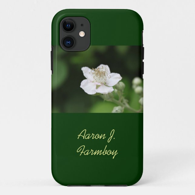 Summer raspberry flower green iPhone 5 case. Case-Mate iPhone Case (Back)