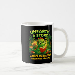 Summer Reading 2026 Unearth A Story Dinosaur Books Coffee Mug