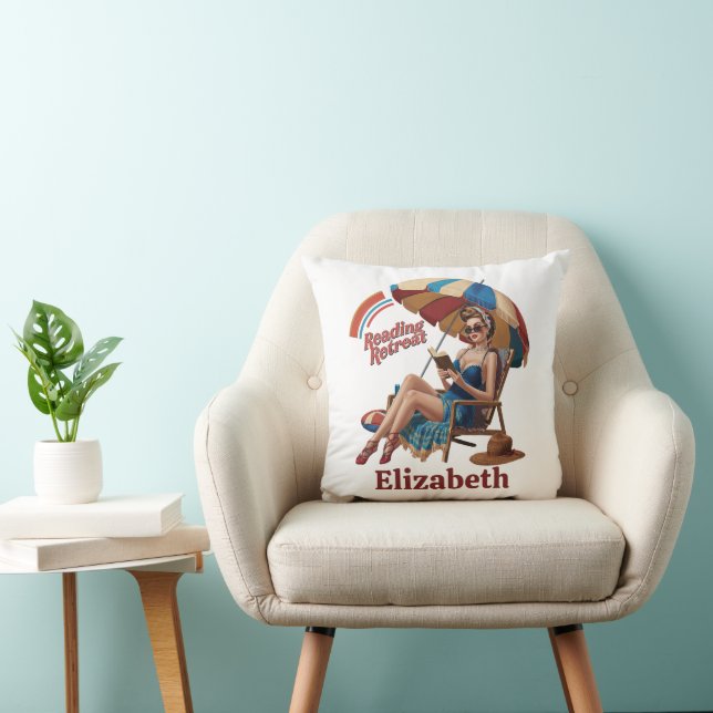 Summer Reading Retreat Book Lover Quote Cushion (Chair)