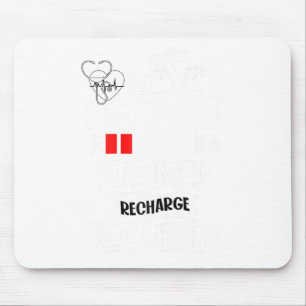 Summer Recharge Required Funny School Nurse Summer Mouse Pad