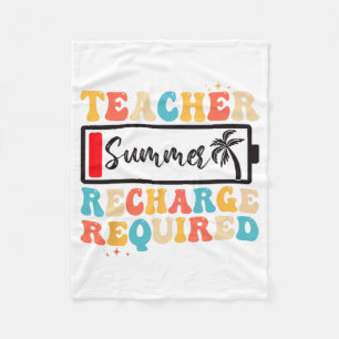 Summer Recharge Required Last Day School Students Fleece Blanket