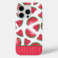 Summer Red Green Watermelon Watercolor Pattern