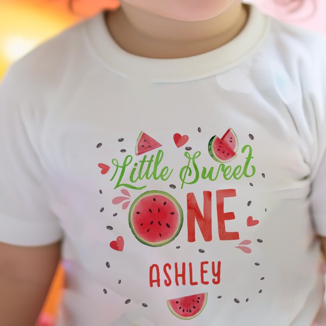 Summer Red one in a melon, girl 1st birthday Baby T-Shirt (red one in a melon, girl 1st birthday t-shirt)