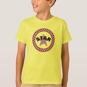 Summer Red Plaid Star T-Shirt