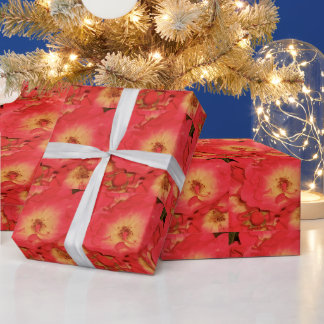 Summer Red Roses Wrapping Paper