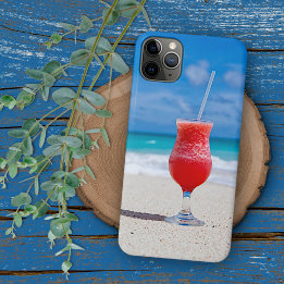 Summer Red Strawberry Margarita On Tropical Beach iPhone 11 Pro Max Case