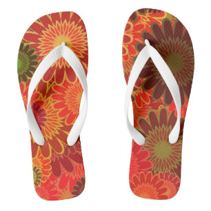 Summer Red Sunflowers Thongs