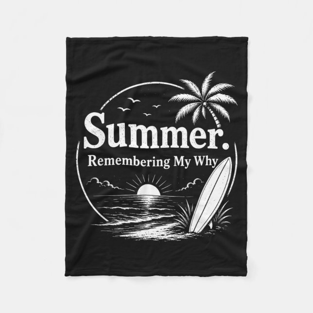 Summer Remembering My Why Illustration Fleece Blanket (Front)