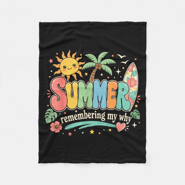 Summer Remembering My Why Tropical Beach Vacation Fleece Blanket (Front)