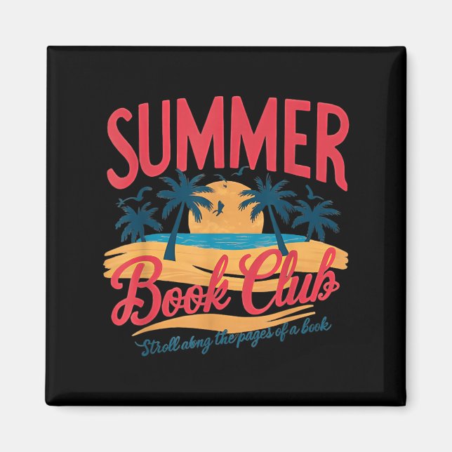 Summer Retro Book Club Funny Beach Vacation  Magnet (Front)