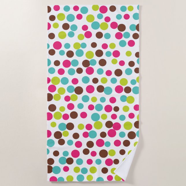 Summer Retro Dots Beach Pool Towel Vacation Gift (Front)