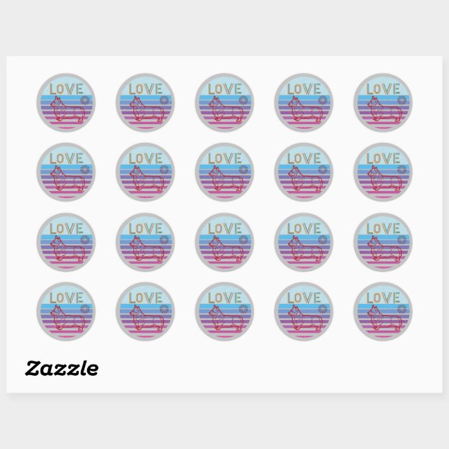 Summer Retro Striped  Women's & Kids Clothing  Classic Round Sticker (Sheet)