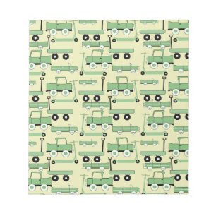 Summer Retro Wheels Scooters Cars Wagons Trucks Notepad