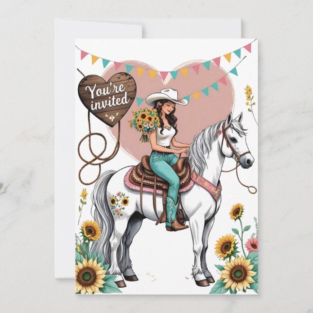 Summer Ride to Forever – Cowgirl Wedding Bliss" Invitation (Back)
