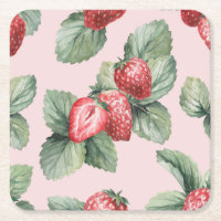 Summer Ripe Strawberries: Watercolor Pink