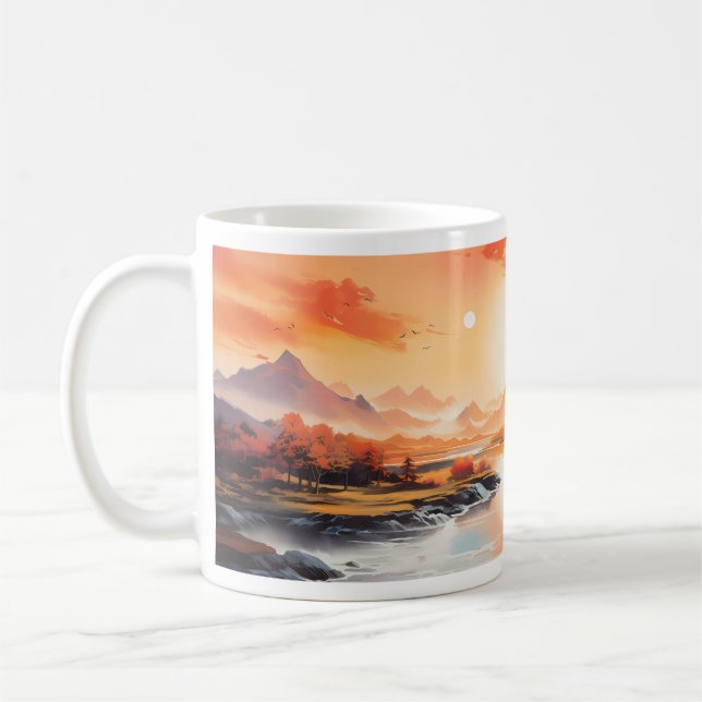 Summer, River, And The Sun In The Morning Coffee Mug (Left)