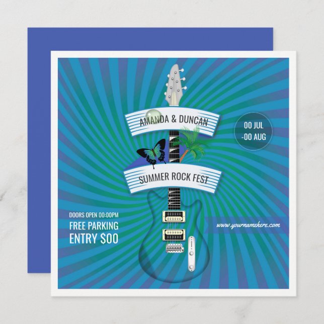 Summer Rock Festival add logo invitation (Front/Back)