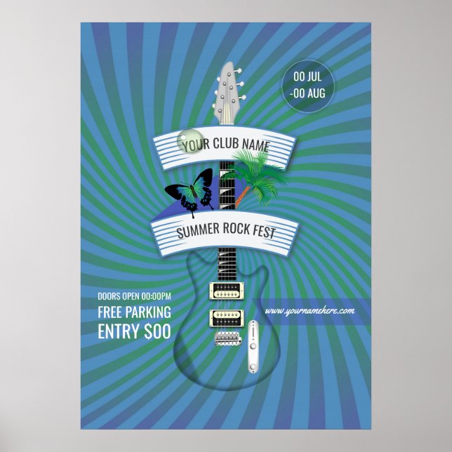 Summer Rock Festival add logo invitation Poster (Front)