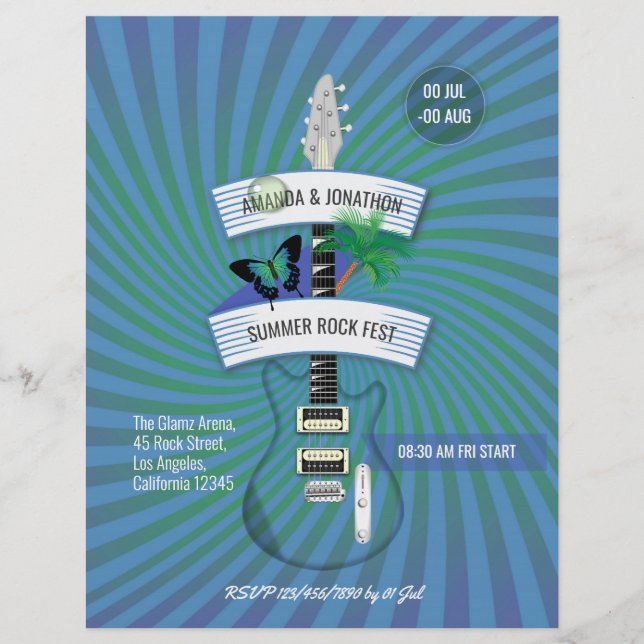 Summer Rock Festival Wedding Flyer (Front)