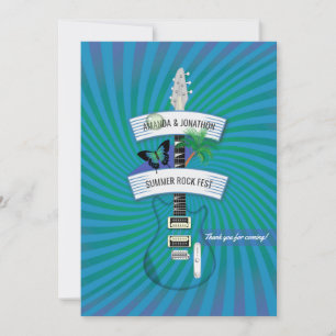 Summer Rock Festival Wedding Thank You Card