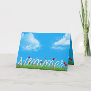 summer rope design with poppies card