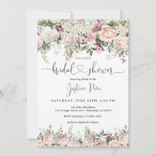 Summer Rose Garden Floral Bridal Shower Invitation