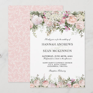 Summer Rose Garden Floral Wedding Invitation