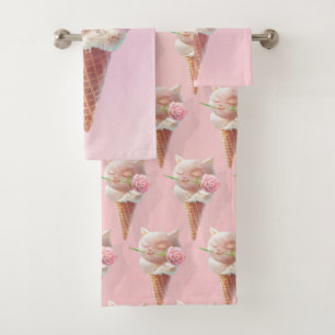 Summer Rose Ice Cream Bath Towel Set